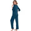 image:imageWiWi Pajamas Set for Women 34 Sleeve Top and Pants Viscose from Bamboo Lounge Set Soft Sleepwear Pjs with Pockets SXXLPeacock Blue