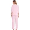 image:imageWiWi Pajamas Set for Women 34 Sleeve Top and Pants Viscose from Bamboo Lounge Set Soft Sleepwear Pjs with Pockets SXXLPink