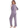 image:imageWiWi Pajamas Set for Women 34 Sleeve Top and Pants Viscose from Bamboo Lounge Set Soft Sleepwear Pjs with Pockets SXXLViolet