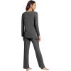 image:imageWiWi Pajamas Set for Women Super Soft Long Sleeve Pj Cooling Sleepwear Lounge Sets Loungewear Viscose from Bamboo SXXLAcharcoal Heather