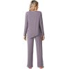 image:imageWiWi Pajamas Set for Women Super Soft Long Sleeve Pj Cooling Sleepwear Lounge Sets Loungewear Viscose from Bamboo SXXLBviolet