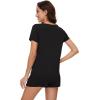 image:imageWiWi Pajamas for Women Bamboo Viscose Vneck Pajama Sets Soft Short Sleeve Nightwear with Pockets SXXLBlack