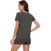 image:imageWiWi Pajamas for Women Bamboo Viscose Vneck Pajama Sets Soft Short Sleeve Nightwear with Pockets SXXLIron Grey