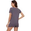 image:imageWiWi Pajamas for Women Bamboo Viscose Vneck Pajama Sets Soft Short Sleeve Nightwear with Pockets SXXLPurplish Grey