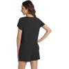 image:imageWiWi Pajamas for Women Short Sleeve Top and Shorts Sets Viscose from Bamboo Pj Sleepwear Pajama Set SXXLBlack