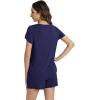 image:imageWiWi Pajamas for Women Short Sleeve Top and Shorts Sets Viscose from Bamboo Pj Sleepwear Pajama Set SXXLNavy