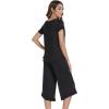 image:imageWiWi Pajamas for Women Viscose from Bamboo Short Sleeve Top and Capri Pants Pajama Set Soft Lounge Pj Sets Nightwear SXXLBlack