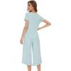 image:imageWiWi Pajamas for Women Viscose from Bamboo Short Sleeve Top and Capri Pants Pajama Set Soft Lounge Pj Sets Nightwear SXXLMist Green