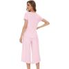 image:imageWiWi Pajamas for Women Viscose from Bamboo Short Sleeve Top and Capri Pants Pajama Set Soft Lounge Pj Sets Nightwear SXXLPink