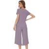 image:imageWiWi Pajamas for Women Viscose from Bamboo Short Sleeve Top and Capri Pants Pajama Set Soft Lounge Pj Sets Nightwear SXXLViolet