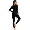 image:imageWiWi Soft Underwear for Women Thermal Long Johns Sets Super Warm Base Layer Top Pants Pajamas Set Viscose from Bamboo S3XBblack