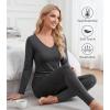 image:imageWiWi Soft Underwear for Women Thermal Long Johns Sets Super Warm Base Layer Top Pants Pajamas Set Viscose from Bamboo S3XBcharcoal Heather