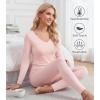 image:imageWiWi Soft Underwear for Women Thermal Long Johns Sets Super Warm Base Layer Top Pants Pajamas Set Viscose from Bamboo S3XBcream Pink