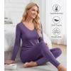 image:imageWiWi Soft Underwear for Women Thermal Long Johns Sets Super Warm Base Layer Top Pants Pajamas Set Viscose from Bamboo S3XBlavender