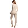 image:imageWiWi Soft Underwear for Women Thermal Long Johns Sets Super Warm Base Layer Top Pants Pajamas Set Viscose from Bamboo S3XBoatmeal Heather