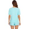 image:imageWiWi Soft Viscose from Bamboo Pajamas for Women Summer Short Sleeve Top with Shorts Pajama Set Pjs SXXLAqua