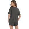 image:imageWiWi Soft Viscose from Bamboo Pajamas for Women Summer Short Sleeve Top with Shorts Pajama Set Pjs SXXLIron Grey