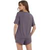 image:imageWiWi Soft Viscose from Bamboo Pajamas for Women Summer Short Sleeve Top with Shorts Pajama Set Pjs SXXLPurplish Grey