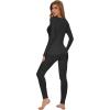 image:imageWiWi Thermal Underwear Set for Women Long Johns Sets Soft Base Layer Pajama Thermals Warm Top amp Bottom SXXLBlack