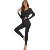 image:imageWiWi Thermal Underwear Set for Women Long Johns Sets Soft Base Layer Pajama Thermals Warm Top amp Bottom SXXLBlack