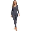 image:imageWiWi Thermal Underwear Set for Women Long Johns Sets Soft Base Layer Pajama Thermals Warm Top amp Bottom SXXLCharcoal