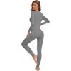 image:imageWiWi Thermal Underwear Set for Women Long Johns Sets Soft Base Layer Pajama Thermals Warm Top amp Bottom SXXLGrey
