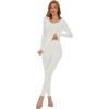 image:imageWiWi Thermal Underwear Set for Women Long Johns Sets Soft Base Layer Pajama Thermals Warm Top amp Bottom SXXLWhite
