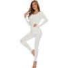 image:imageWiWi Thermal Underwear Set for Women Long Johns Sets Soft Base Layer Pajama Thermals Warm Top amp Bottom SXXLWhite
