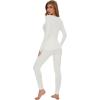 image:imageWiWi Thermal Underwear Set for Women Long Johns Sets Soft Base Layer Pajama Thermals Warm Top amp Bottom SXXLWhite