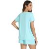 image:imageWiWi Viscose from Bamboo Pajamas for Women Loose Comfy Two Pieces Pj Set Top and Shorts Loungewear SXXLAqua