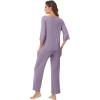 image:imageWiWi Viscose from Bamboo Womens Cute Pajamas Set 34 Sleeve and Crewneck Sets with Drawstring SXXLViolet