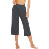 image:imageWiWi Womens Bamboo Viscose Super Soft Capri Wide Leg Yoga Pants Capris Sweatpants Lounge Bottoms with Pockets SXXLCharcoal
