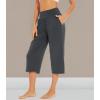 image:imageWiWi Womens Bamboo Viscose Super Soft Capri Wide Leg Yoga Pants Capris Sweatpants Lounge Bottoms with Pockets SXXLCharcoal