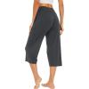 image:imageWiWi Womens Bamboo Viscose Super Soft Capri Wide Leg Yoga Pants Capris Sweatpants Lounge Bottoms with Pockets SXXLCharcoal