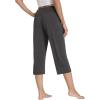 image:imageWiWi Womens Bamboo Viscose Super Soft Capri Wide Leg Yoga Pants Capris Sweatpants Lounge Bottoms with Pockets SXXLCharcoal Heather