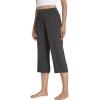 image:imageWiWi Womens Bamboo Viscose Super Soft Capri Wide Leg Yoga Pants Capris Sweatpants Lounge Bottoms with Pockets SXXLCharcoal Heather