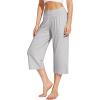 image:imageWiWi Womens Bamboo Viscose Super Soft Capri Wide Leg Yoga Pants Capris Sweatpants Lounge Bottoms with Pockets SXXLGrey