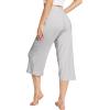 image:imageWiWi Womens Bamboo Viscose Super Soft Capri Wide Leg Yoga Pants Capris Sweatpants Lounge Bottoms with Pockets SXXLGrey