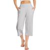 image:imageWiWi Womens Bamboo Viscose Super Soft Capri Wide Leg Yoga Pants Capris Sweatpants Lounge Bottoms with Pockets SXXLGrey