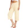 image:imageWiWi Womens Bamboo Viscose Super Soft Capri Wide Leg Yoga Pants Capris Sweatpants Lounge Bottoms with Pockets SXXLLight Beige