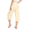 image:imageWiWi Womens Bamboo Viscose Super Soft Capri Wide Leg Yoga Pants Capris Sweatpants Lounge Bottoms with Pockets SXXLLight Beige