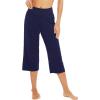 image:imageWiWi Womens Bamboo Viscose Super Soft Capri Wide Leg Yoga Pants Capris Sweatpants Lounge Bottoms with Pockets SXXLNavy