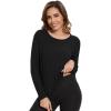 image:imageWiWi Womens Long Raglan Sleeve Tops Casual Viscose from Bamboo Loungewear Crew Neck Tunic Tops Soft Women Shirt SXXLAblack