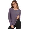 image:imageWiWi Womens Long Raglan Sleeve Tops Casual Viscose from Bamboo Loungewear Crew Neck Tunic Tops Soft Women Shirt SXXLAdark Purplish Grey
