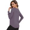 image:imageWiWi Womens Long Raglan Sleeve Tops Casual Viscose from Bamboo Loungewear Crew Neck Tunic Tops Soft Women Shirt SXXLAdark Purplish Grey