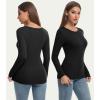 image:imageWiWi Womens Long Raglan Sleeve Tops Casual Viscose from Bamboo Loungewear Crew Neck Tunic Tops Soft Women Shirt SXXLBblack