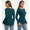 image:imageWiWi Womens Long Raglan Sleeve Tops Casual Viscose from Bamboo Loungewear Crew Neck Tunic Tops Soft Women Shirt SXXLBdeep Teal