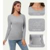 image:imageWiWi Womens Long Raglan Sleeve Tops Casual Viscose from Bamboo Loungewear Crew Neck Tunic Tops Soft Women Shirt SXXLBheather Grey