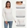 image:imageWiWi Womens Long Raglan Sleeve Tops Casual Viscose from Bamboo Loungewear Crew Neck Tunic Tops Soft Women Shirt SXXLBmilky White