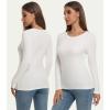 image:imageWiWi Womens Long Raglan Sleeve Tops Casual Viscose from Bamboo Loungewear Crew Neck Tunic Tops Soft Women Shirt SXXLBmilky White